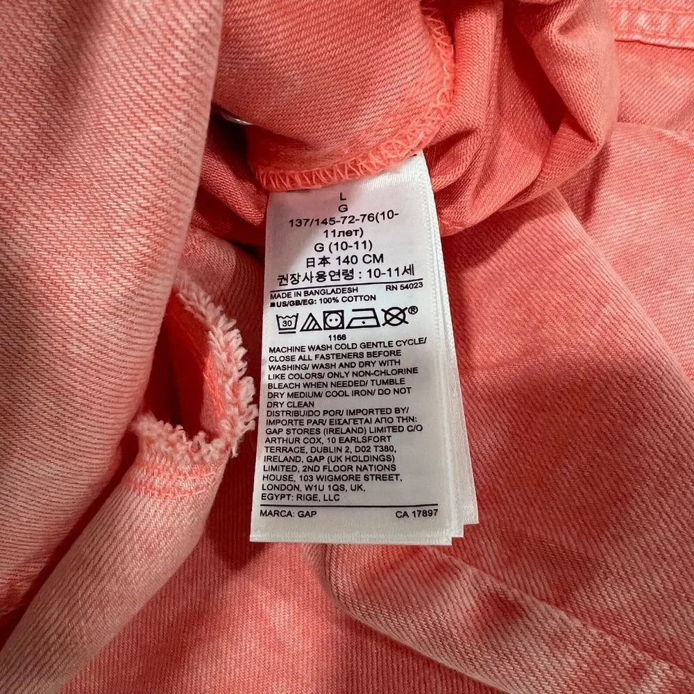 Gap Kids NWT Coral Denim Overalls Dress Size Large